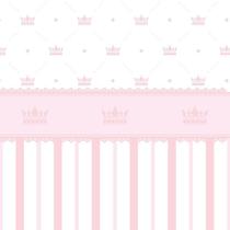 Papel De Parede Quarto Bebê Menina Rosa Com Faixa - Ssbb-003