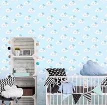 Papel de Parede Quarto Menino Nuvens Azul JAM PPBB088 3METROSX57CM - IC DECOR