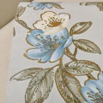 Papel de Parede Quarto Sala Floral Azul Vinílico Texturizado Homehaus Luxo Papel de Parede Quarto Sala Floral Azul Vinílico Texturizado Homehaus Luxo