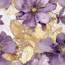 Papel de parede REDAMANCY Golden Purple Floral Peel and Stick