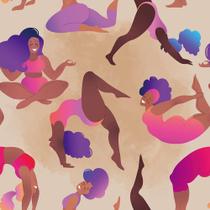 Papel de parede REDAMANCY Moderno Abstrato Rosa Blackman Yoga