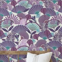 Papel de Parede Removível com Leque de Palmeira Tropical, Mural Roxo para Quarto, Banheiro e Lavanderia - S4Sassy Papel de Parede Removível com Leque de Palmeira Tropical, Mural Roxo para Quarto, Banheiro e Lavanderia - S4Sassy