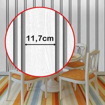 Papel De Parede Ripa Pinus Branco Lavável Adesivo Ripados