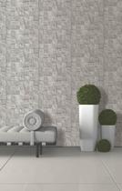Papel de parede Roll In Stones pedras 3D cinza . - Edantex