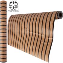 Papel de parede rolo autoadesivo ripado cedro 45cmx5m