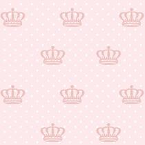 Papel De Parede Rosa Claro E Coroa Poa Adesivo Lavavel Sala