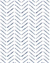 Papel de parede Rugreat Herringbone PVC azul e branco 10m x 44cm