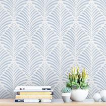 Papel de parede Safiyya azul geométrico autoadesivo 44 x 200 cm