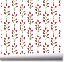Papel de parede sala jardim plantas botão flores rosa A158