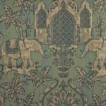 Papel de Parede Sala Lavabo Verde Elefantes Indiano Vinílico Texturizado