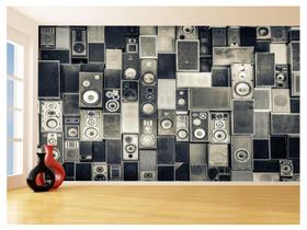 Papel De Parede Sala Quarto Musica Caixa De Som3,5M Mus81