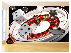 Papel De Parede Salão De Jogos Cassino Fichas 3,5M Jcs139