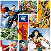 Papel de Parede Super Heróis DC Super Homem Flash Batman Quadrinhos Colorido