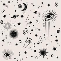 Papel De Parede Temático Astrologia Fundo Bege - 3,00x0,50m