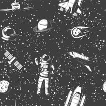Papel De Parede Temático Astronautas Escuro - 3,00x0,50m Papel De Parede Temático Astronautas Escuro - 3,00x0,50m