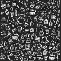 Papel De Parede Temático Cafeterias Cor Preta - 2,50x0,50m