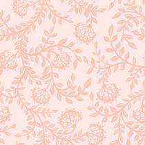 Papel De Parede Temático Floral Ramificado Rosa - 2,50x0,50m