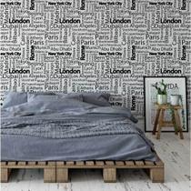 Papel de Parede Temático Nomes de Cidades Famosas 2,5m Papel de Parede Temático Nomes de Cidades Famosas 2,5m