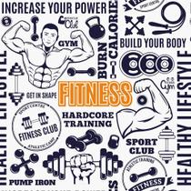 Papel de Parede Temático Para Academia Vida Fitness 1,5m Papel de Parede Temático Para Academia Vida Fitness 1,5m