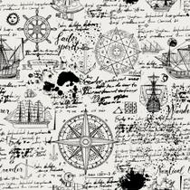 Papel De Parede Temático Vintage Navegação - 1,50x0,50m Papel De Parede Temático Vintage Navegação - 1,50x0,50m