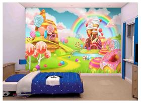 Papel De Parede Terra Dos Doces Candy Balas s110