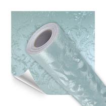 Papel de Parede Textura Arabesco Azul Impermeavel Adesivo 5M