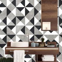Papel de Parede Textura Azulejo preto e branco (folha med. 90x300 cm)