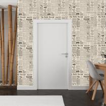 Papel de Parede Textura Jornal - Rolo com 10 Metros Revestimento