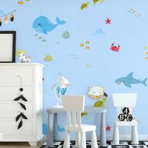 Papel de Parede Texturizado Fundo do Mar Shark - PP452 Papel de Parede Texturizado Fundo do Mar Shark - PP452
