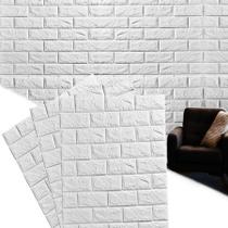 Papel de Parede Tijolinho 3d branco decoração casa adesivo