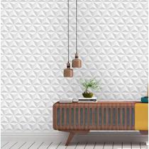 Papel De Parede Tijolo Gesso triangular 3D Com Sombras Cinza