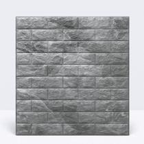 Papel De Parede Tijolos Cinzas 3D Autoadesivo Placa 77x70cm Espuma Decorativa