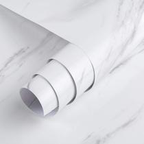 Papel de parede TOTIO Vinil adesivo de mármore branco 40cm x 3m