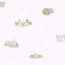Papel de Parede Treboli Rosa Animais Dormindo 5812 - Rolo: 10m x 0,53m