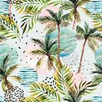 Papel De Parede Tropical Coqueiros E Folhagens - 2,5x0,5m Papel De Parede Tropical Coqueiros E Folhagens - 2,5x0,5m