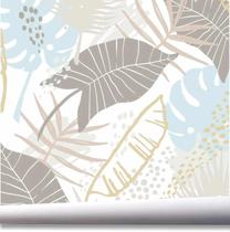 Papel De Parede Tropical Folhas Folhagem Kit 02 Rolos A529