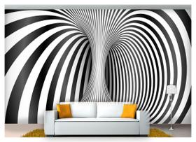 Papel De Parede Túnel Ilusão De Ótica Listrado At41
