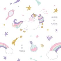 Papel de Parede Unicornio Adesivo Infantil 2,70x0,57m