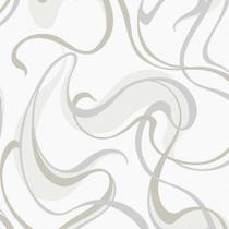 Papel De Parede Unique Un5044 Arabesco Branco com Cinza- Rolo Fechado Com 10mts - Edantex