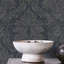 Papel de Parede Up To Date Damask Preto 34814
