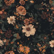 Papel de Parede VEELIKE Floral Retrô Escuro 45x300 cm Autoadesivo Papel de Parede VEELIKE Floral Retrô Escuro 45x300 cm Autoadesivo