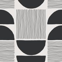 Papel de parede VEELIKE Preto e branco Geométrico 45cmx3m