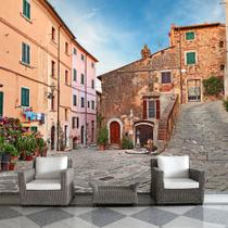Papel de Parede Vilarejo Viagem Toscana Itália Sala Adesivo - 332pcm