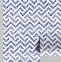 Papel de Parede Vinil Adesivo Removível, Estampa Zigzag Trançado, Impermeável, Azul, para Quartos e Salas - S4Sassy Papel de Parede Vinil Adesivo Removível, Estampa Zigzag Trançado, Impermeável, Azul, para Quartos e Salas - S4Sassy