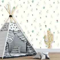 Papel de Parede Vinil Autocolante Lhamas Cute Bege 270 Papel de Parede Vinil Autocolante Lhamas Cute Bege 270