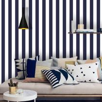 Papel de Parede Vinil Autocolante Listrado Azul Escuro 270