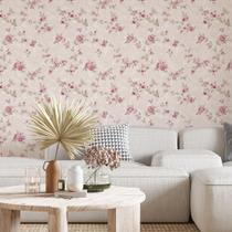 Papel De Parede Viníl Quarto Casal Floral Rosas Moderno - BANNER BANI