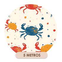 Papel de Parede Vinílico Adesivo Caranguejos Coloridos e Divertidos