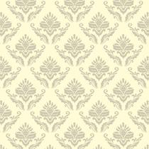 Papel de Parede Vinílico Arabesco Ornamental Amarelo Sala 2.5m