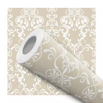 Papel de Parede Vinílico Arabesco Provençal Bege Sala Quarto 2m